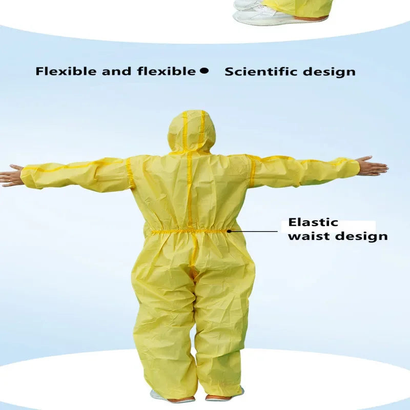 Chemical Full Body Protective Clothing with Gloves Chemical Resistant Clothing Acid and Alkali Resistant Hazardous Chemicals