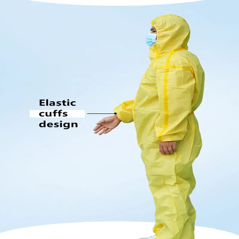 Chemical Full Body Protective Clothing with Gloves Chemical Resistant Clothing Acid and Alkali Resistant Hazardous Chemicals