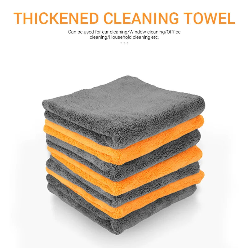 2pcs High-end Microfiber Towels Thickened Auto Detailing Water Drying Cloth Cleaning Tools Car Care Wash Accessories 40X40cm