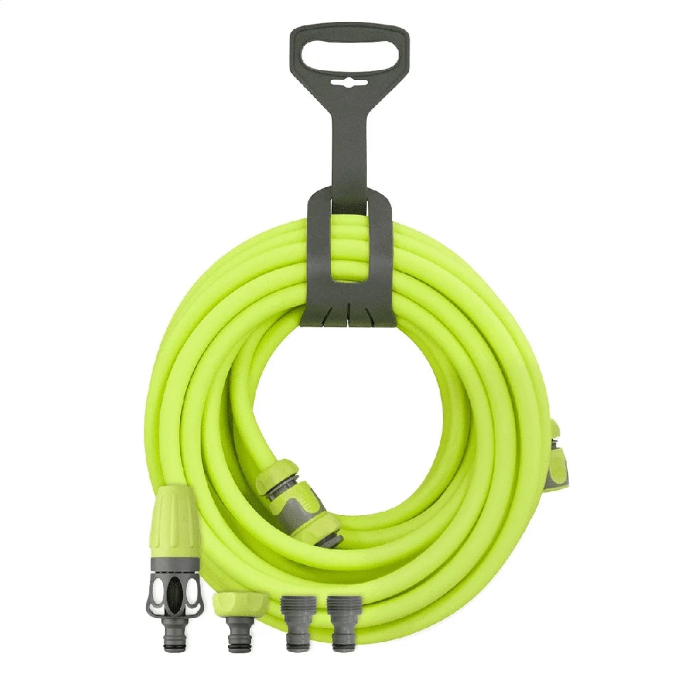 Flexzilla Garden Hose Kit 1/2 Inch 50 Feet Quick Connect Nozzle Hanger Lightweight Kink Free All Weather Flexibility Durable