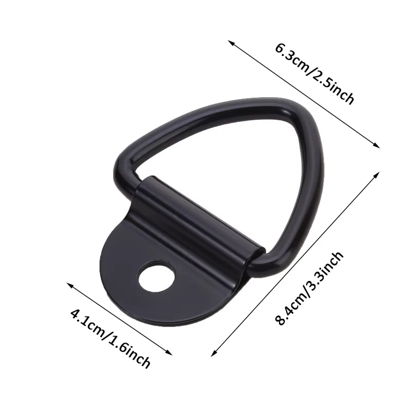 V-Shape D-Ring Metal Hook Cargo Tie-Down - Heavy-Duty Triangular Rope Fastening Anchor Clip