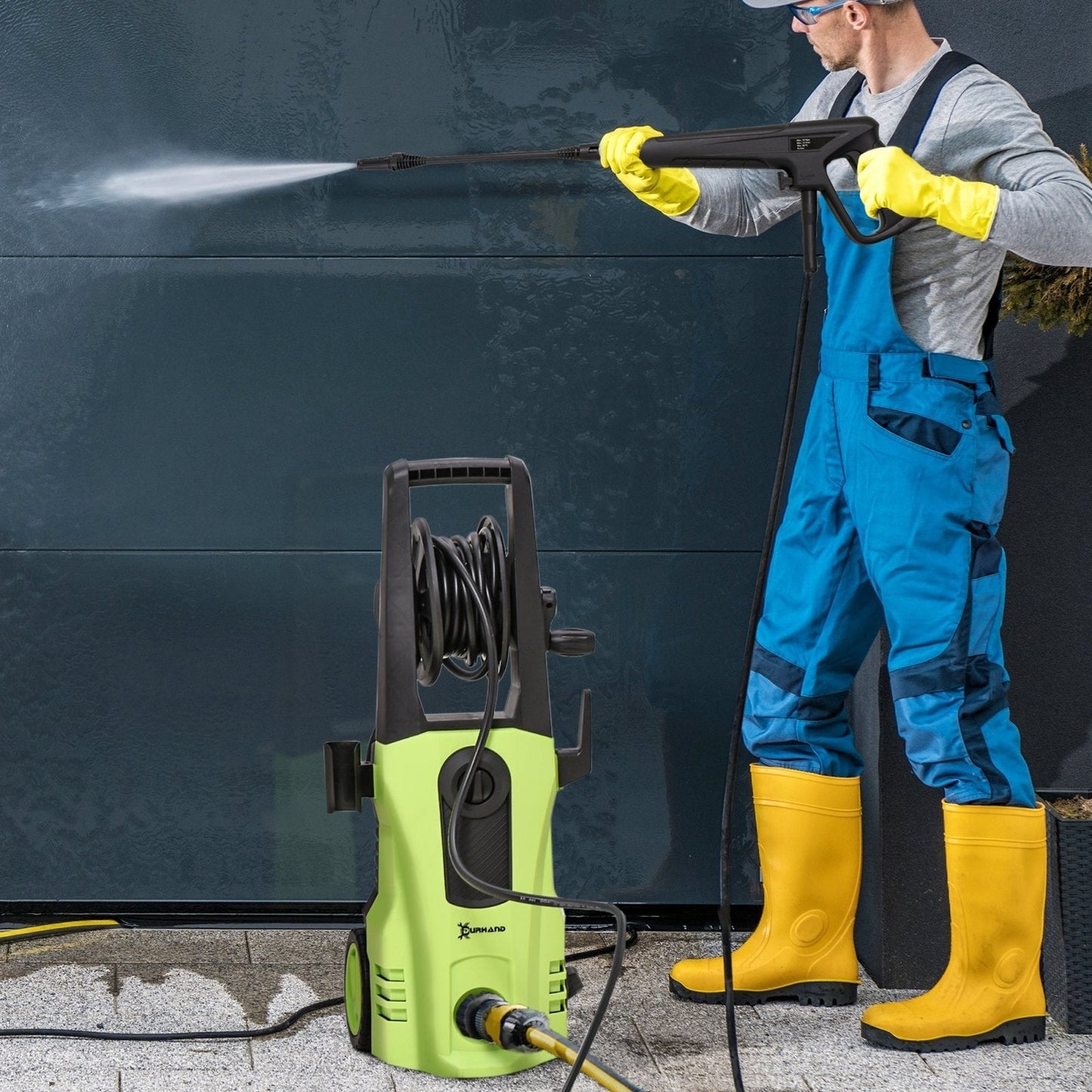 1800W High Pressure Washer, 150 Bar Pressure, 510 L/h Flow, High-Performance Portable Power Washer Jet Wash Cleaner for Garden, Car, Green