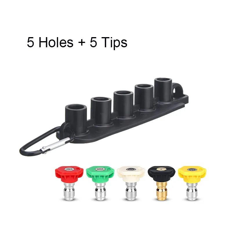1/4" Quick Connect Nozzle Holder Sets 4000PSI Pressure Washer Gun Stand Spray Tips Holder Lightweight Washing Extension Lance