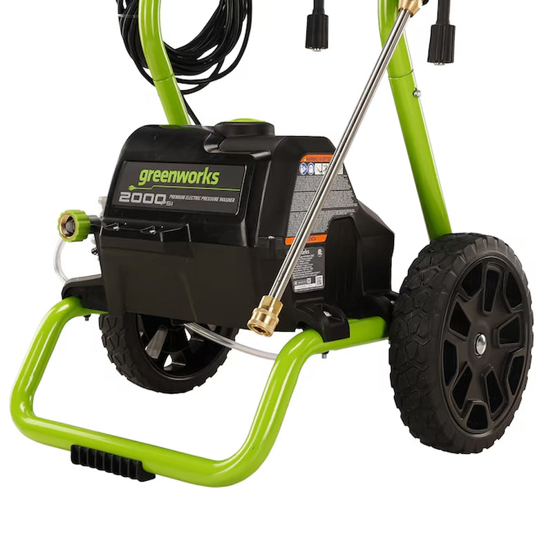 2000 PSI 1.1 GPM Electric Cold Water Pressure Washer with Three Spray Tips