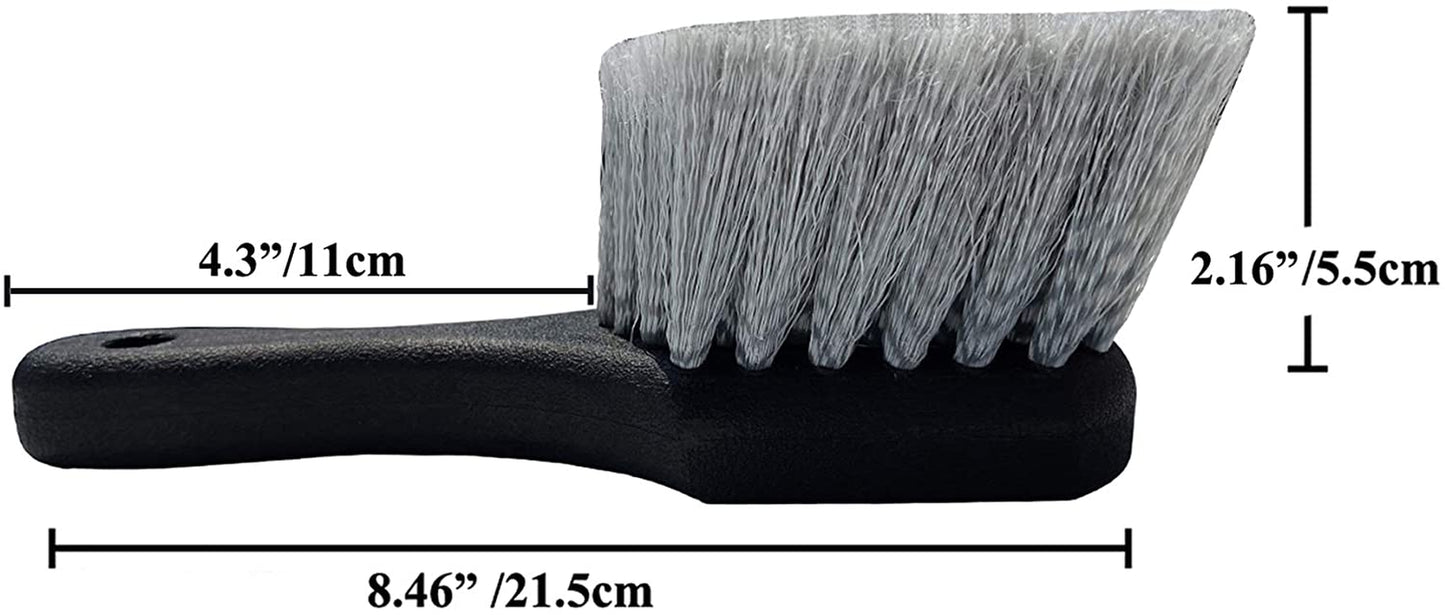 Professional Wheel and Tire Cleaning Brush with Soft Bristles and Short Handle for Efficient Dirt and Grime Removal