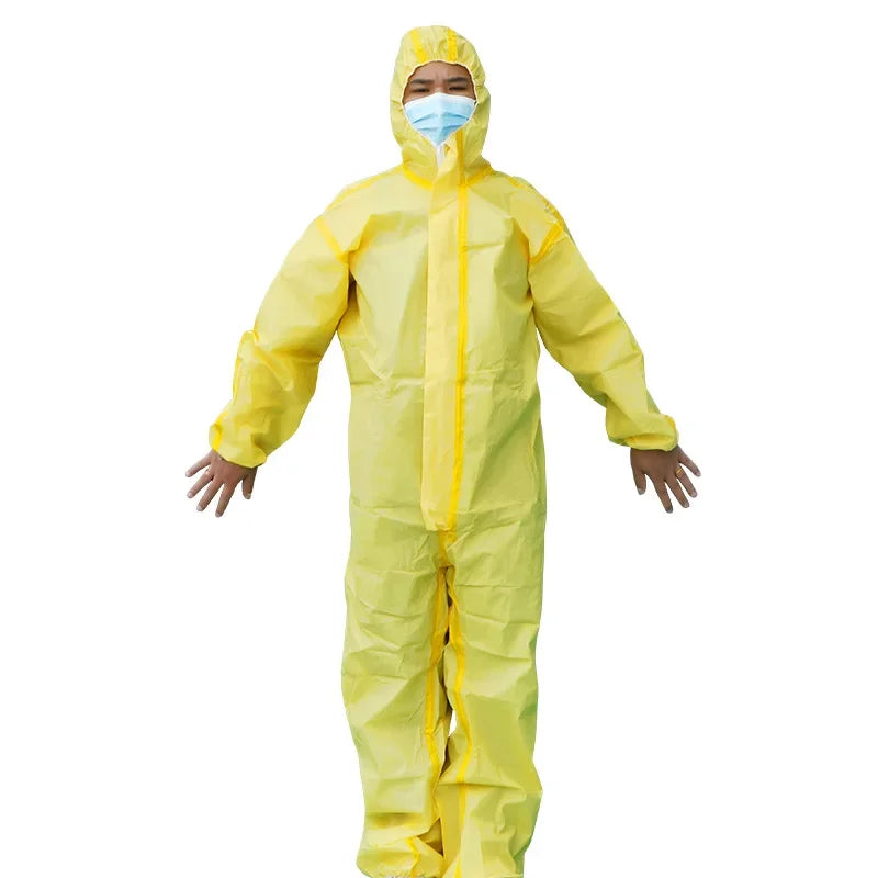 Chemical Full Body Protective Clothing with Gloves Chemical Resistant Clothing Acid and Alkali Resistant Hazardous Chemicals
