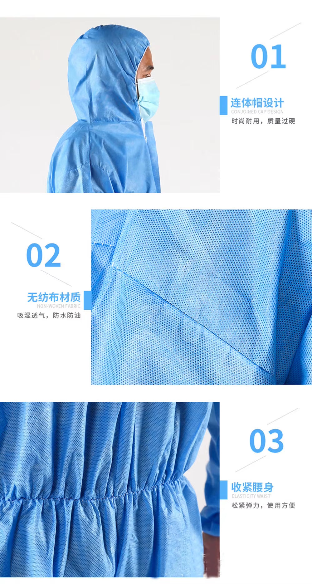Professional Disposable Waterproof Oil-Resistant Coverall Suit for Spray Painting and Occupational Safety