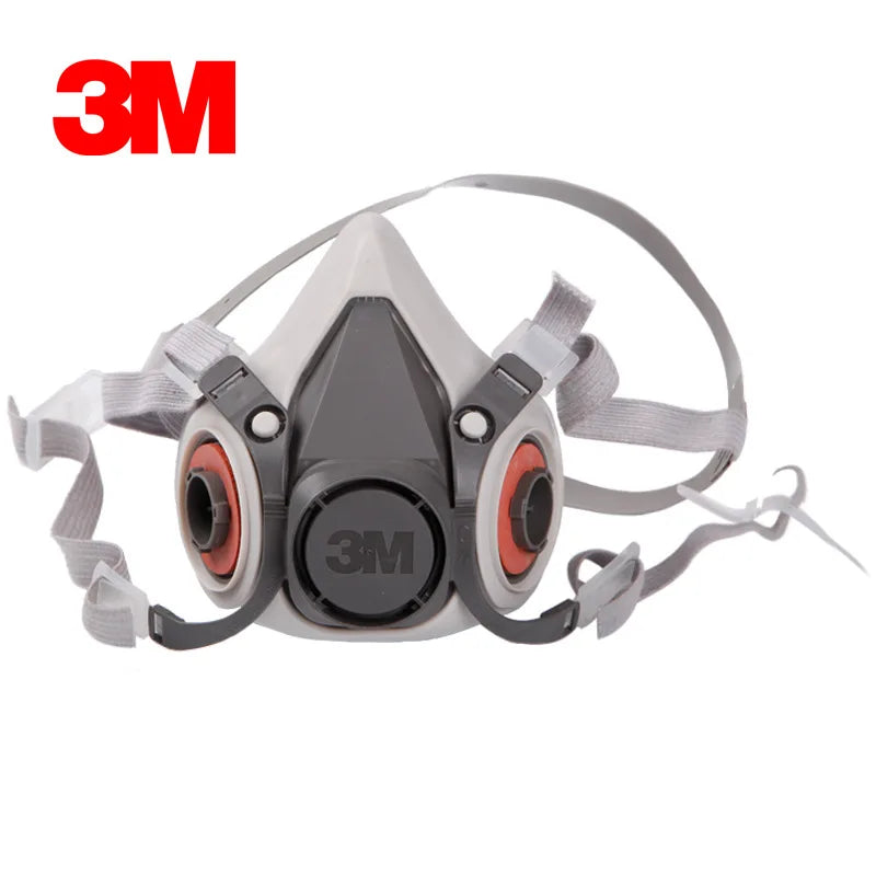 3M Genuine 6200 6100 Gas Mask Rubber Spray Paint Decoration Chemical Dust Mask Protect Respirator Size S M Reusable Half Mask