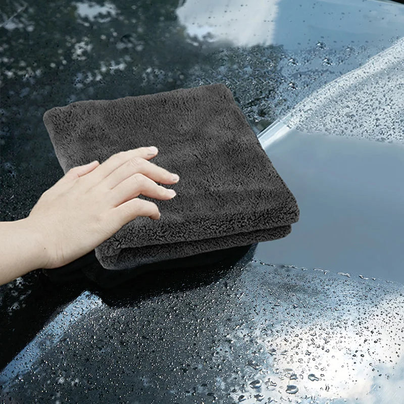 2pcs High-end Microfiber Towels Thickened Auto Detailing Water Drying Cloth Cleaning Tools Car Care Wash Accessories 40X40cm