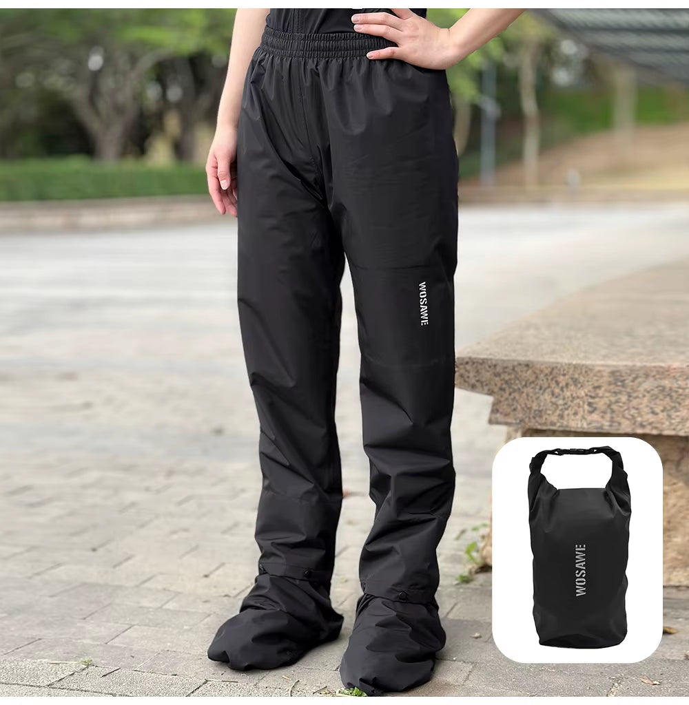 Men Rain Pants Shoe Covers Moto Waterproof Pants Outdoor Work Rain Gear Pants for Motorcycle Camping Hiking Fishing Golf