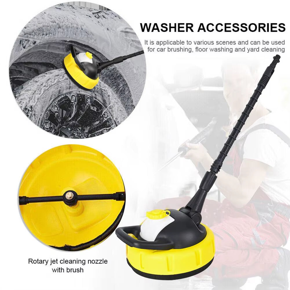 Patio Floor Brush Long Handle High Speed Pressure Washer Rotary Brush Dirt Removal Cleaning Brush Patio Cleaner Head for Karcher