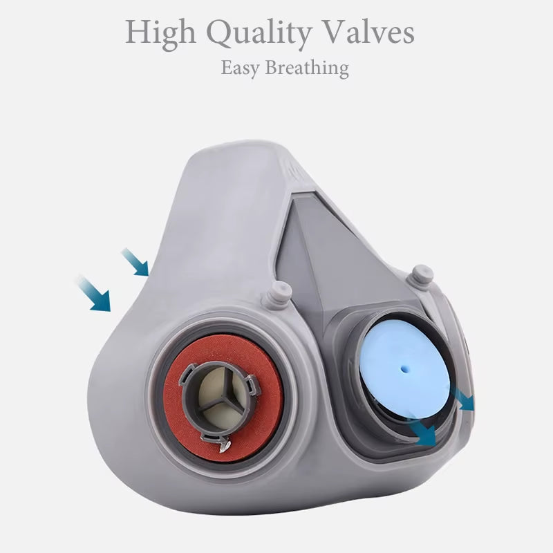 Industrial Half Face Respirator Mask 6100/6200/6300 for Dust and Gas Protection in Painting, Spraying, and Polishing - Unisex Safety Mask