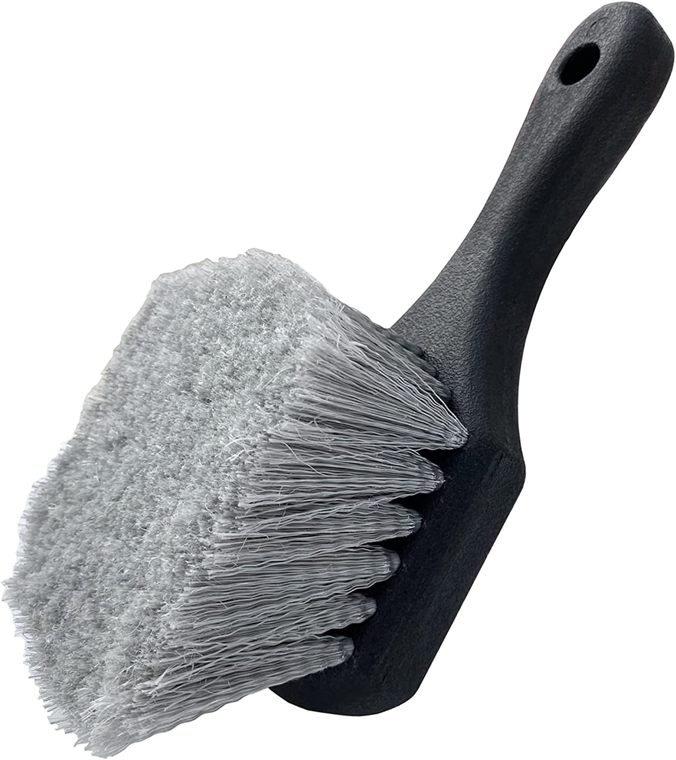 Professional Wheel and Tire Cleaning Brush with Soft Bristles and Short Handle for Efficient Dirt and Grime Removal