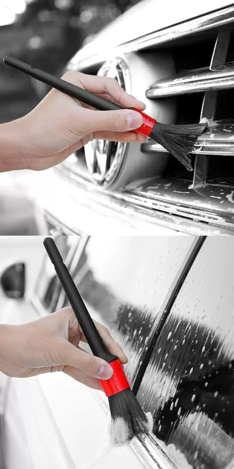 6Pcs Car Wash Care Detailing Brush Set,for cleaning wheels, dashboards, vents and more,Car Cleaning Brushes, Car Accessories