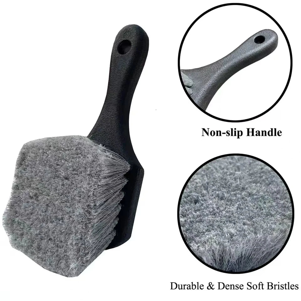 Car Wheel Cleaning Brush Detail Brush Short Handle Tire Rim Washing Brush Vehicles Cleaning Maintain Tools Auto Accessories