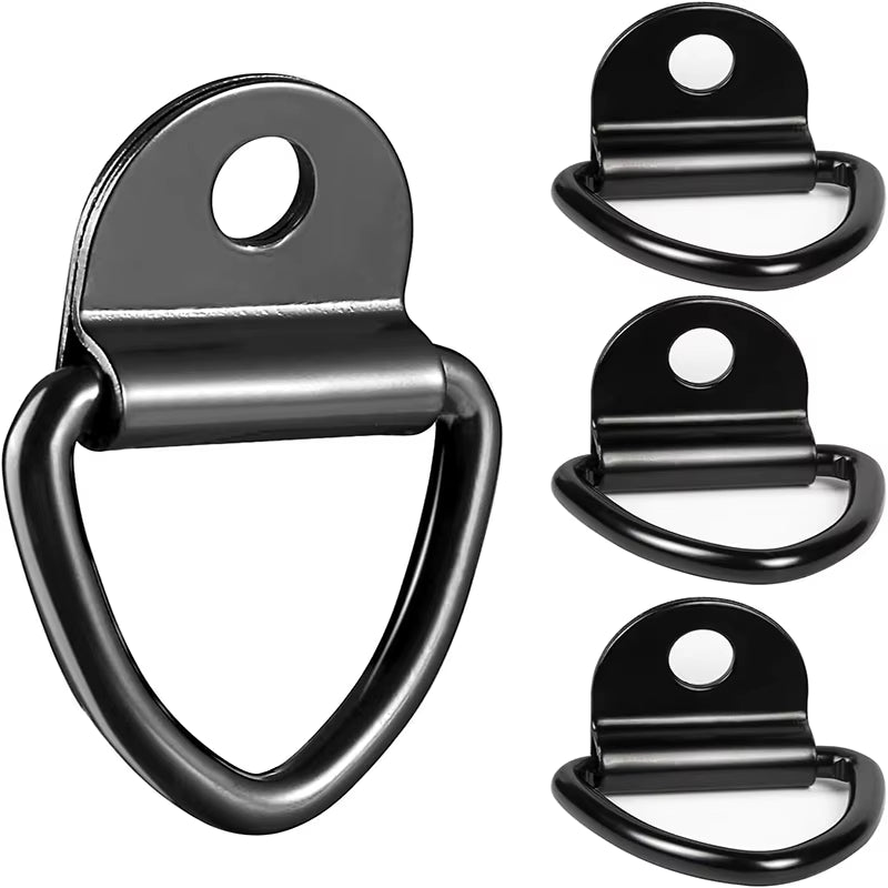 V-Shape D-Ring Metal Hook Cargo Tie-Down - Heavy-Duty Triangular Rope Fastening Anchor Clip
