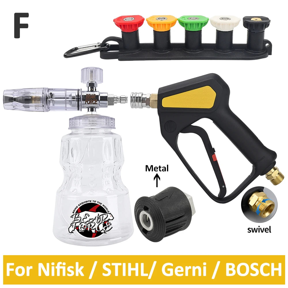 Pressure Washer Water Swivel Gun for Car Cleaning Hose Connector For Karcher Nilfisk Parkside Bosch Quick Connector