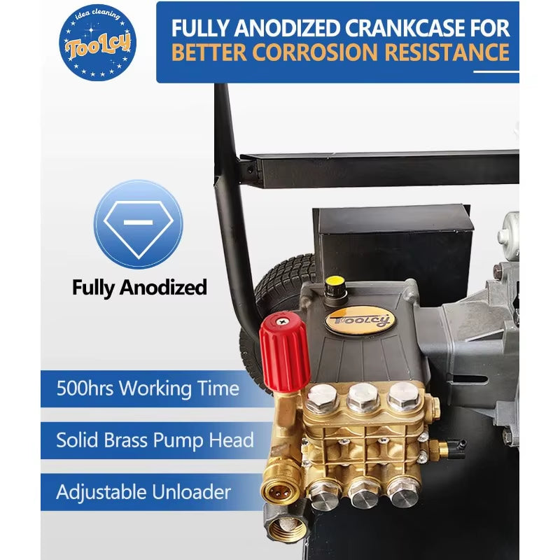 High-Performance Gas Pressure Washer Pump - 4000 PSI, 4.2 GPM, 1" Shaft, Direct Drive Triplex Plunger Replacement