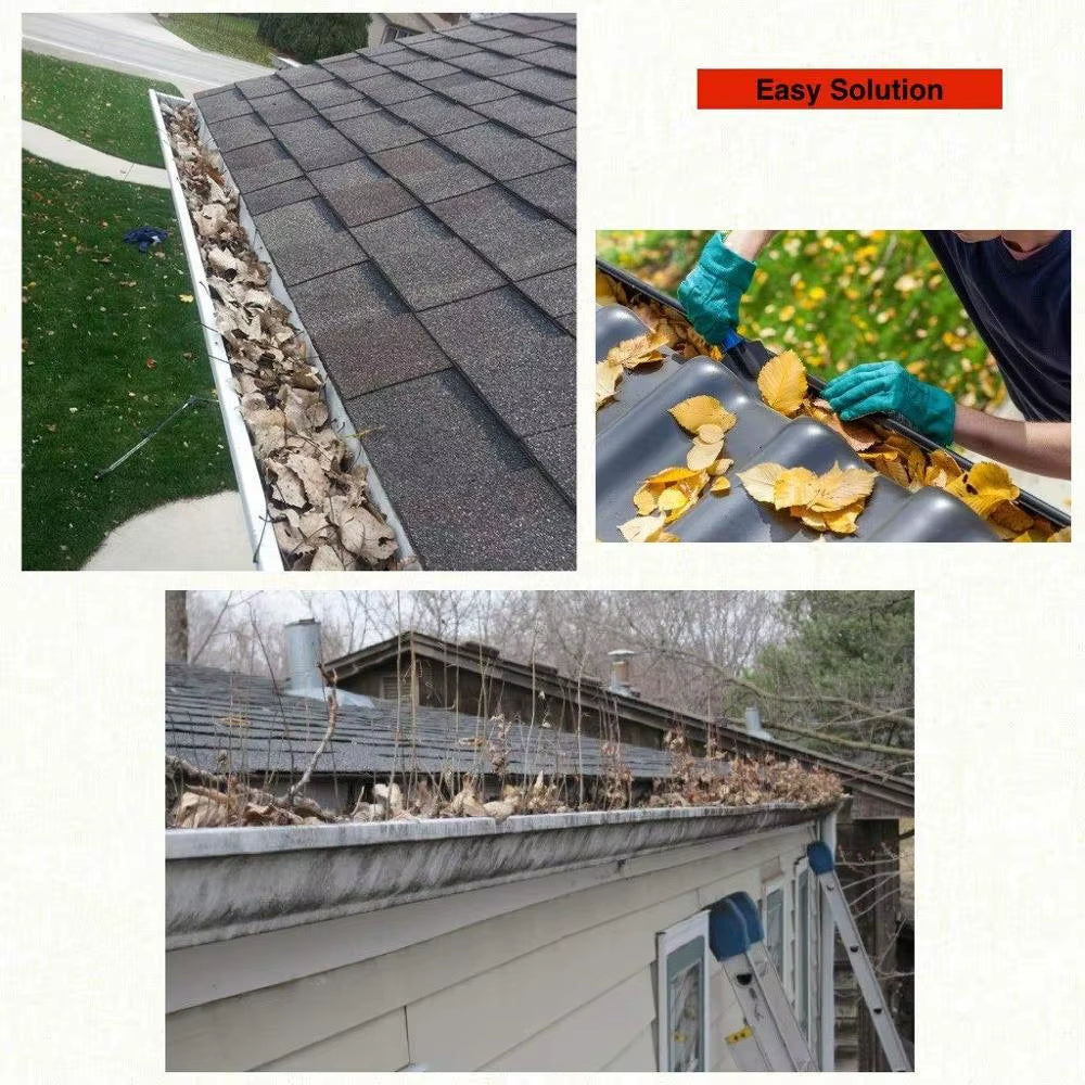 20 Ft x 6 In Black Plastic Gutter Guard Mesh - Simplified Leaf Protection System for Effortless Installation