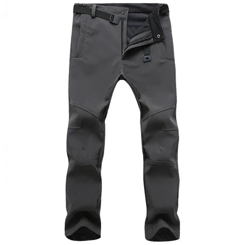 Stretch Waterproof Pants Men Casual Winter Thick Warm Fleece Shark Skin Trousers Male Windbreaker Sweatpants Mens Tactical Pants