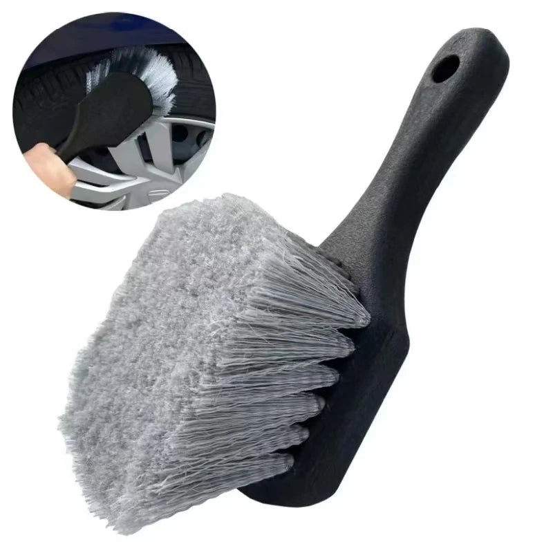 Car Wheel Cleaning Brush Detail Brush Short Handle Tire Rim Washing Brush Vehicles Cleaning Maintain Tools Auto Accessories