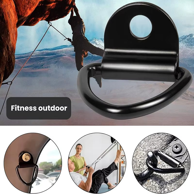 V-Shape D-Ring Metal Hook Cargo Tie-Down - Heavy-Duty Triangular Rope Fastening Anchor Clip