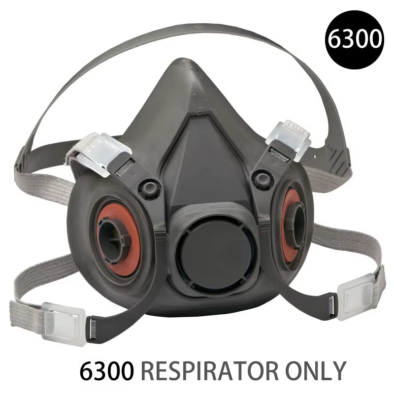 Industrial Half Face Respirator Mask 6100/6200/6300 for Dust and Gas Protection in Painting, Spraying, and Polishing - Unisex Safety Mask