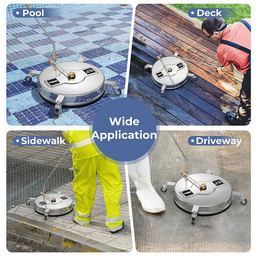 4000PSI Pressure Washer Surface Cleaner Stainless Steel with Casters