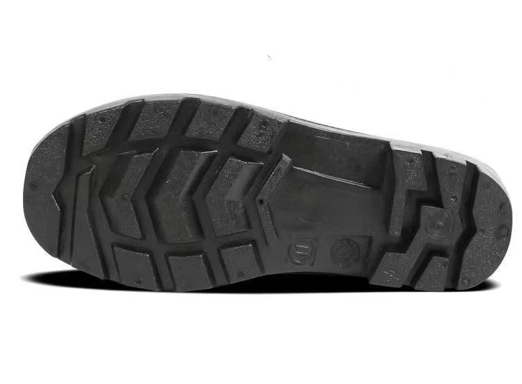 High-tube Plush Warm Rain Boots Men's Cotton Reflective Strip Rain Shoes High-top Rubber Shoes Work Waterproof Shoes Men