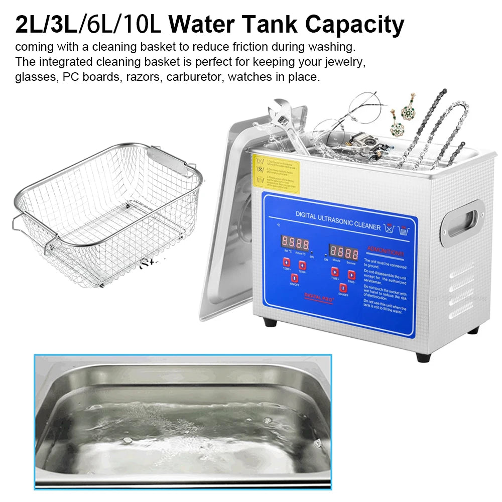 Ultrasonic Cleaner 2L 3L 6L 10L 15L 22L 30L Large Capacity Heated Cleaning Washing Machine Ultrasound Bath For Jewelry Glasses