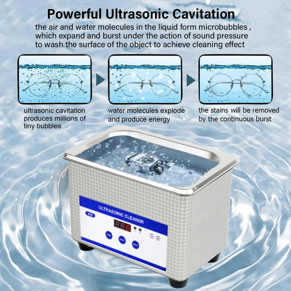 Ultrasonic Cleaner Ultrasound Glasses Cleaner 40KHZ High Frequency Ultrasonic Washing Bath for Glasses Jewelry Cleaning Machine