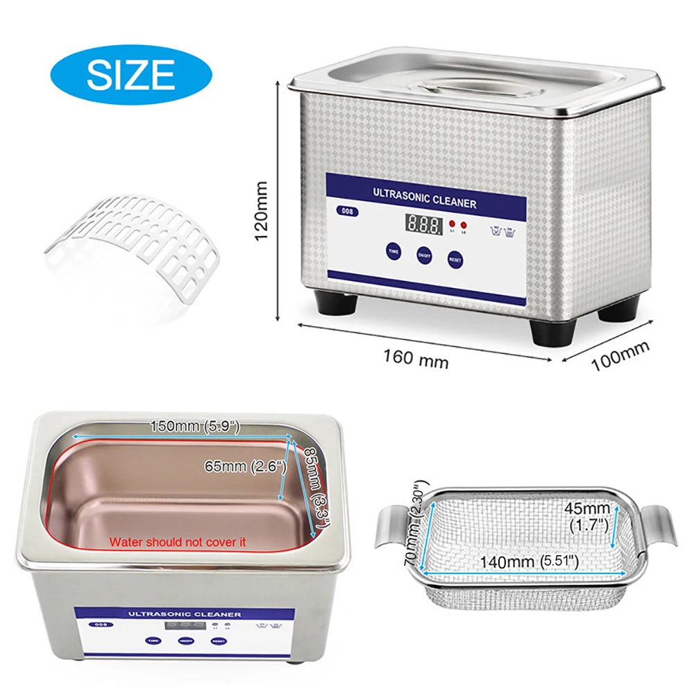 Ultrasonic Cleaner Ultrasound Glasses Cleaner 40KHZ High Frequency Ultrasonic Washing Bath for Glasses Jewelry Cleaning Machine
