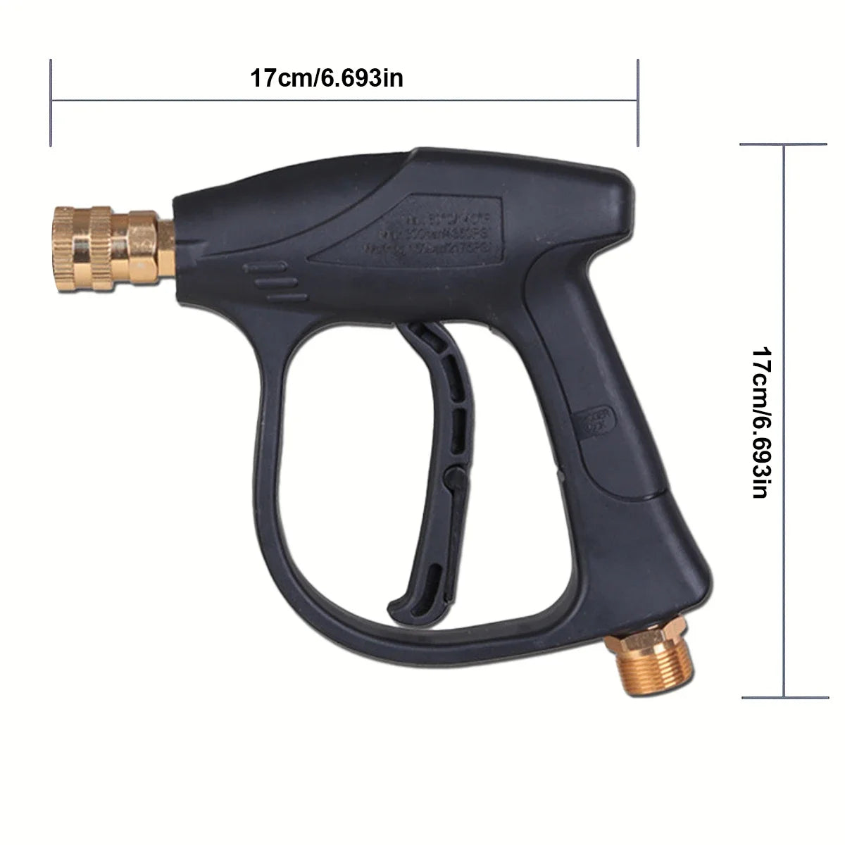 High pressure cleaning gun 4350PSl car wash short gun aluminum valve cleaning gun 1/4 quick connection with 5-color nozzle