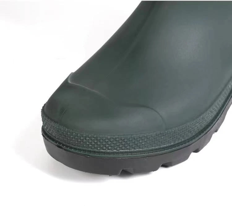 High-tube Plush Warm Rain Boots Men's Cotton Reflective Strip Rain Shoes High-top Rubber Shoes Work Waterproof Shoes Men