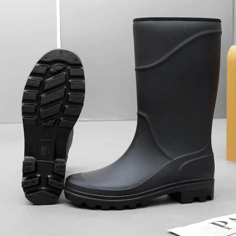 Men's fashionable waterproof shoes Long rubber boots construction sites Adult Rain Shoes anti slip Male rain boots Zapatos Homme