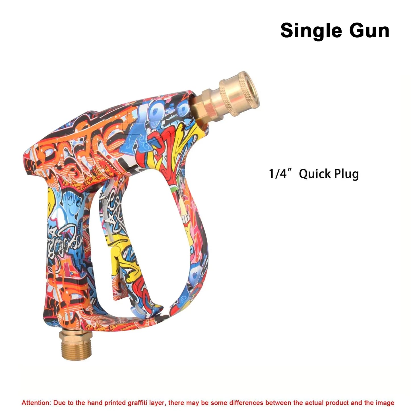 4350PSI High Pressure Water Gun with Graffiti Design, 1L Foam Cannon & 1/4" Quick Connect, Battery-Free for Karcher K Series