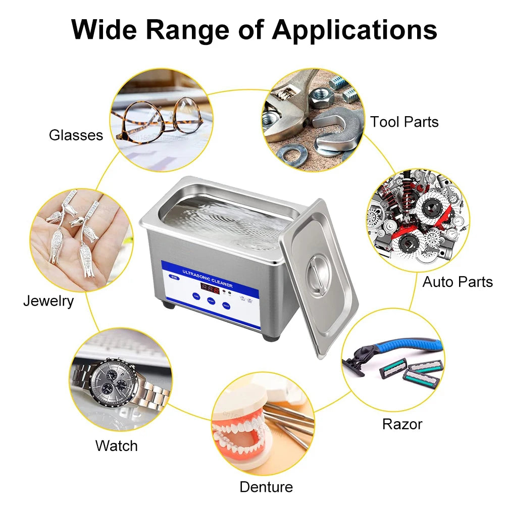 Ultrasonic Cleaner Ultrasound Glasses Cleaner 40KHZ High Frequency Ultrasonic Washing Bath for Glasses Jewelry Cleaning Machine