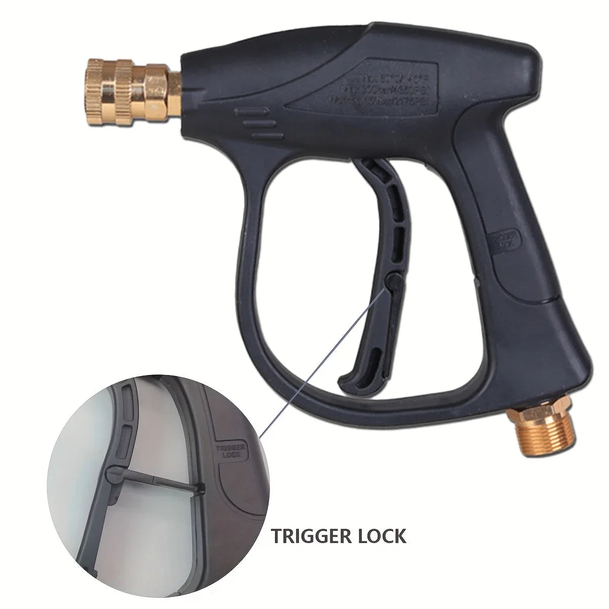 High pressure cleaning gun 4350PSl car wash short gun aluminum valve cleaning gun 1/4 quick connection with 5-color nozzle