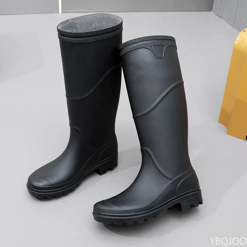 Men's fashionable waterproof shoes Long rubber boots construction sites Adult Rain Shoes anti slip Male rain boots Zapatos Homme