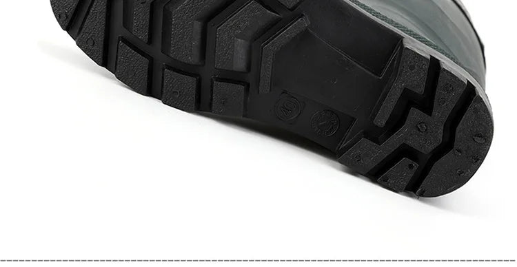 High-tube Plush Warm Rain Boots Men's Cotton Reflective Strip Rain Shoes High-top Rubber Shoes Work Waterproof Shoes Men