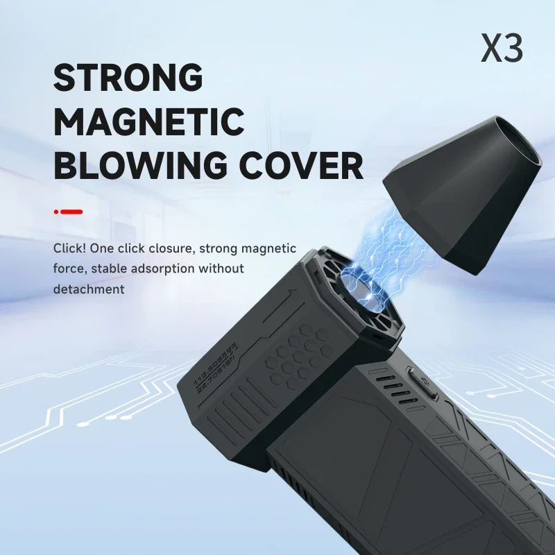 Mini Turbo Jet Fan Electric Air Duster with 3 Gear Adjustable 130000RPM Wind Speed 52m/s Car Computer Cleaning Blower Tool