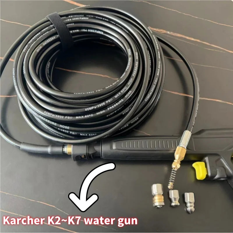 Sewer Drainage Cleaning Hose, High Pressure Hose, Sewer Drainage Dredging kit, High Pressure Cleaning Machine Nozzle,For Karcher