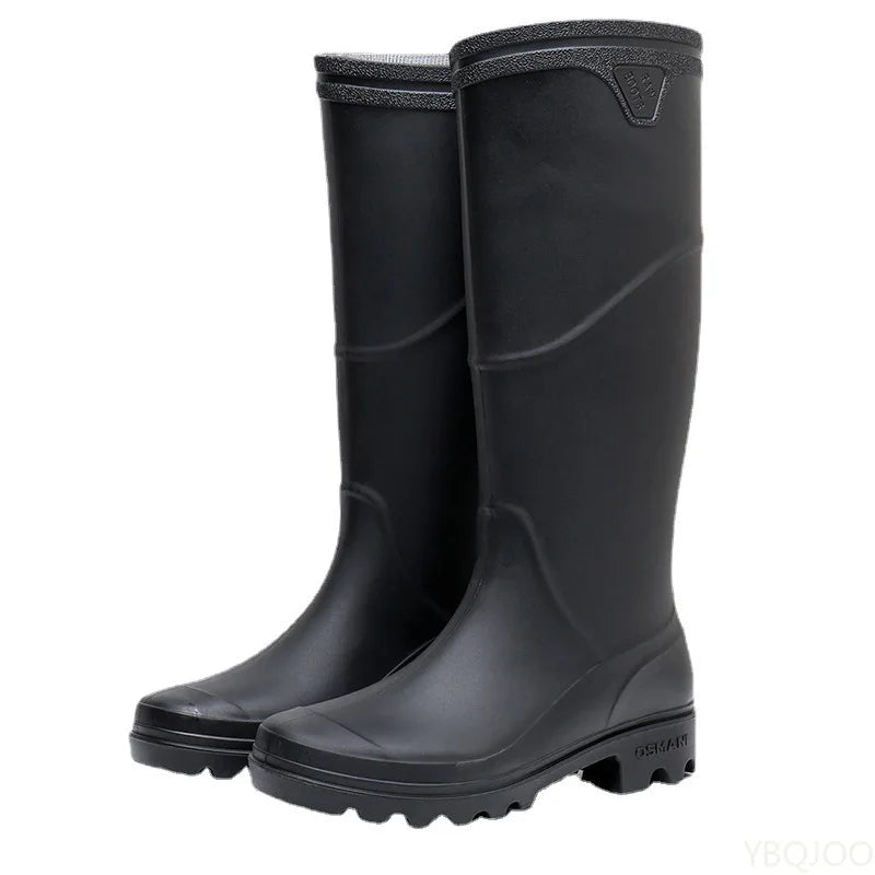 Men's fashionable waterproof shoes Long rubber boots construction sites Adult Rain Shoes anti slip Male rain boots Zapatos Homme