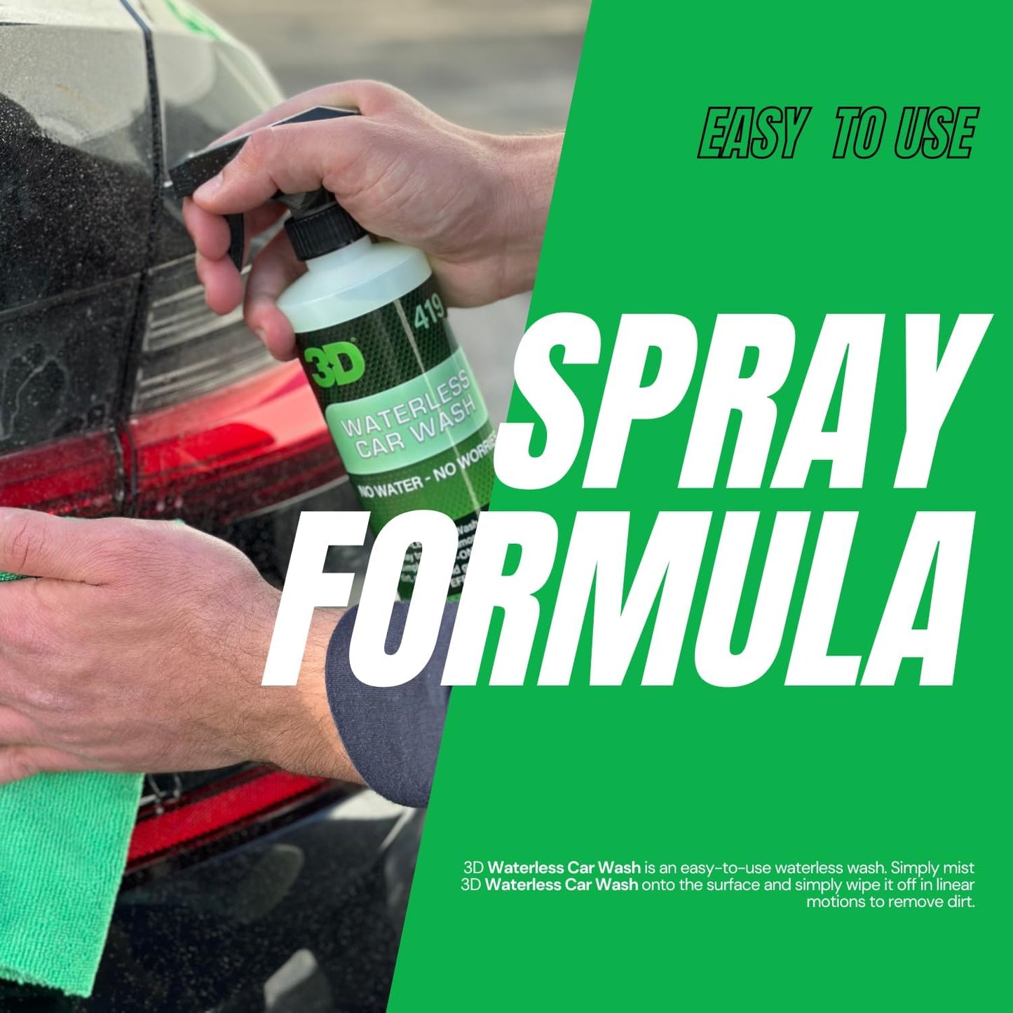 Waterless Car Wash Detailing Spray - 16 oz - Ideal for Vehicles, RVs, Motorcycles, and Boats - No Water or Soap Needed
