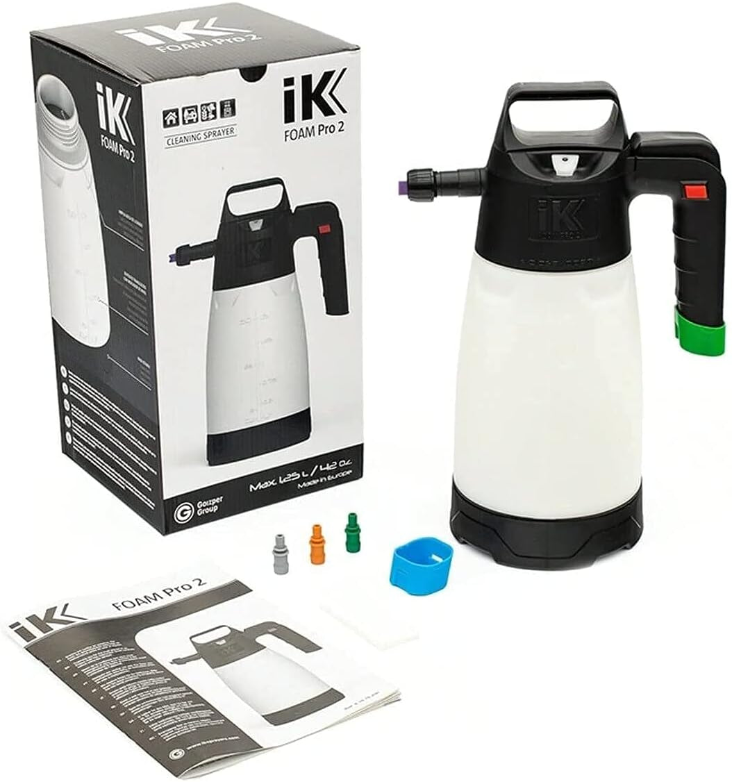 Ik Foam PRO 2 Pump Sprayer, Professional Spray Bottle for Automotive Cleaning, Detailing, and Industrial Cleaning, Bundle with a Keychain Light