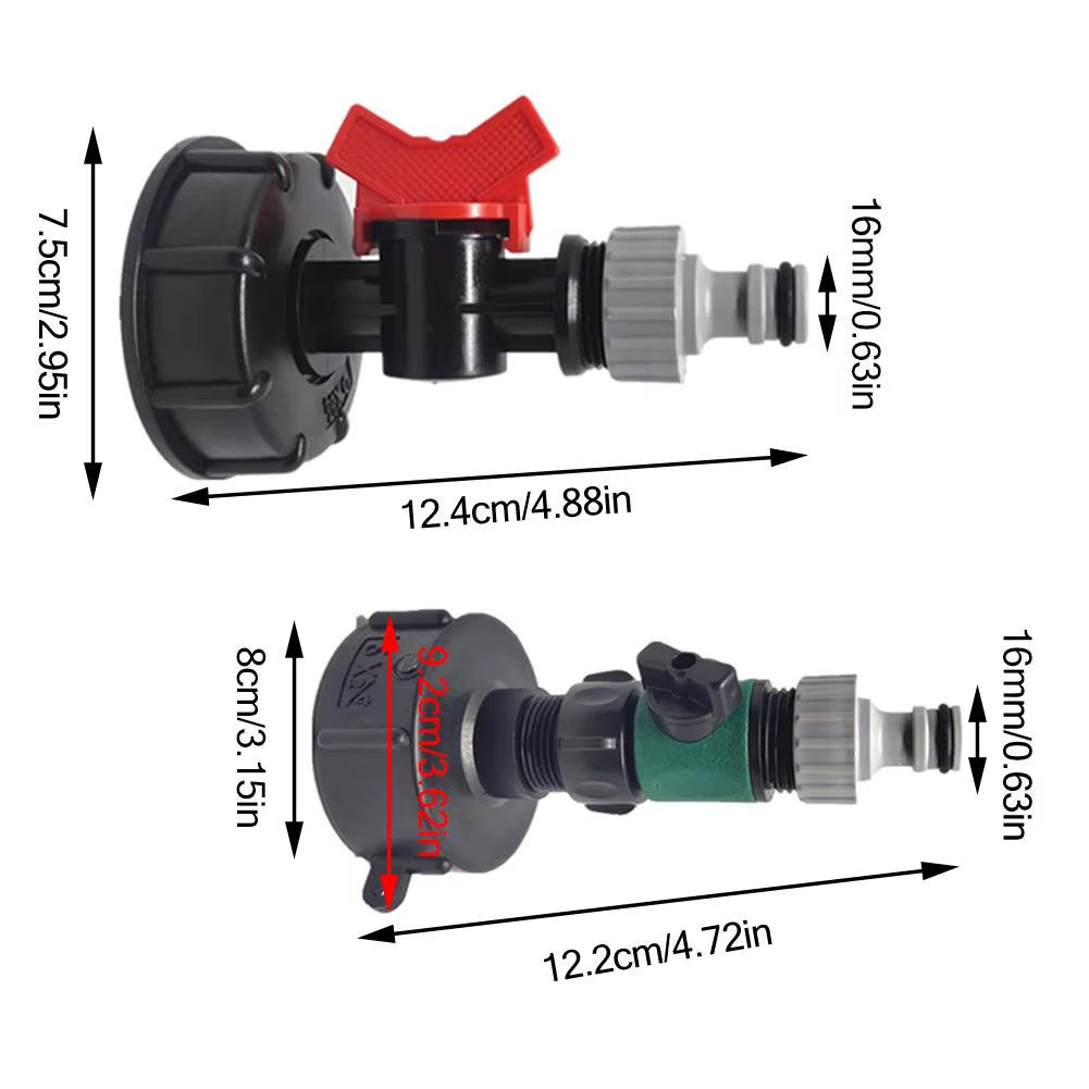 IBC Tank Adapter S60X6 3/4'' Thread Connector Replacement Valve Fitting Garden Hose Quick Connector Garden Water Connectors
