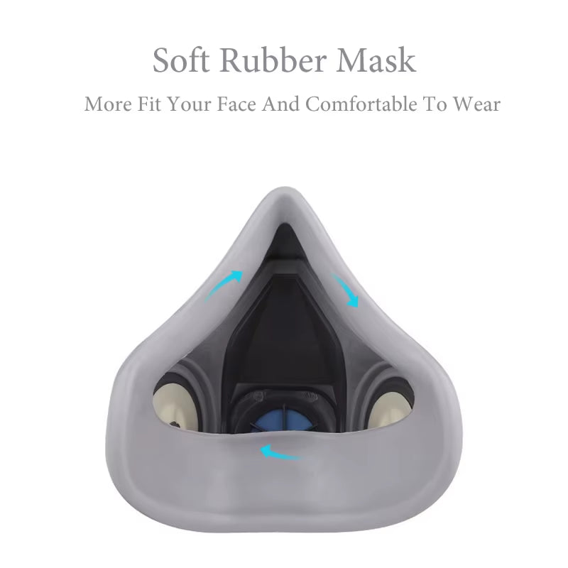 Industrial Half Face Respirator Mask 6100/6200/6300 for Dust and Gas Protection in Painting, Spraying, and Polishing - Unisex Safety Mask