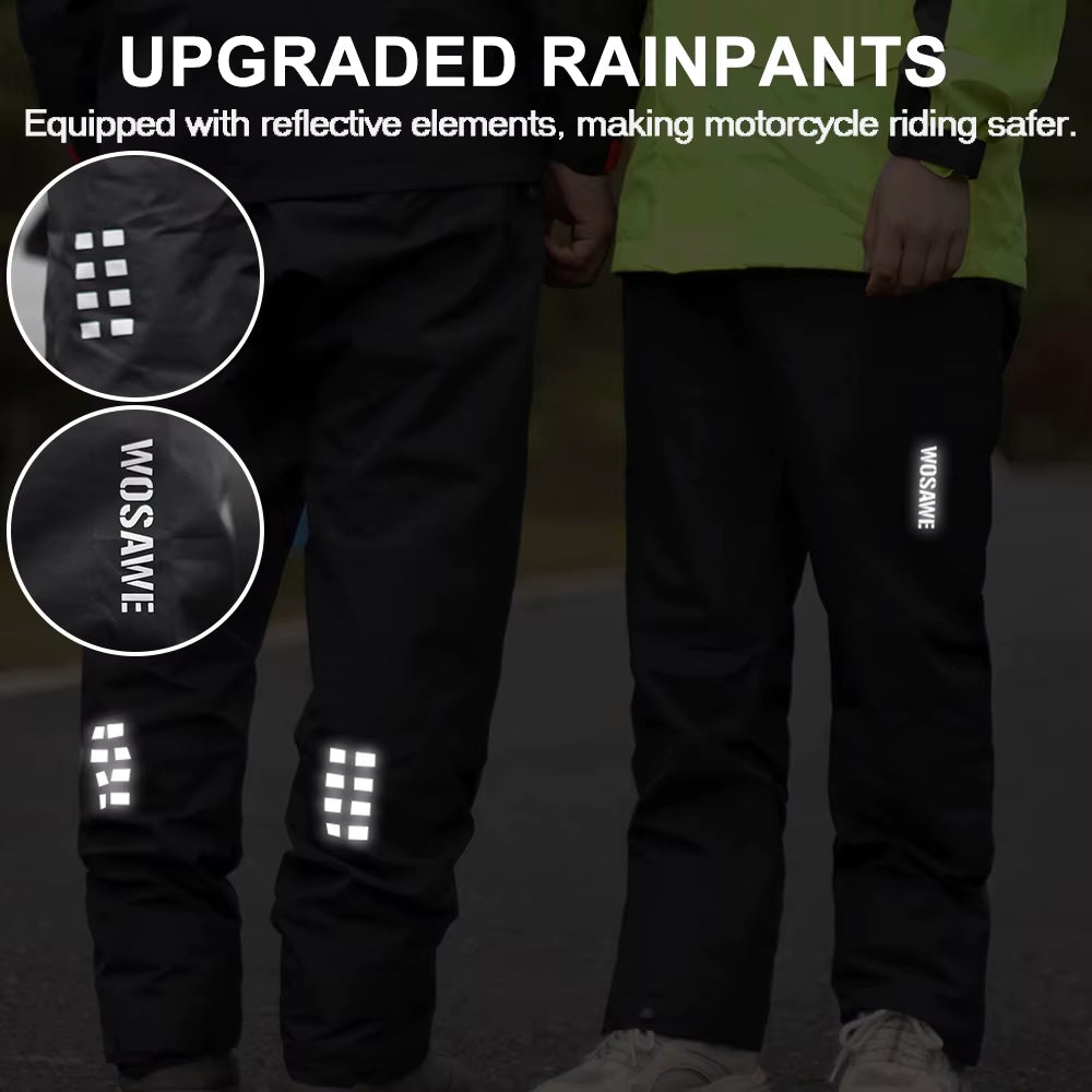 Men Rain Pants Shoe Covers Moto Waterproof Pants Outdoor Work Rain Gear Pants for Motorcycle Camping Hiking Fishing Golf