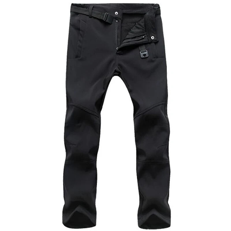 Stretch Waterproof Pants Men Casual Winter Thick Warm Fleece Shark Skin Trousers Male Windbreaker Sweatpants Mens Tactical Pants