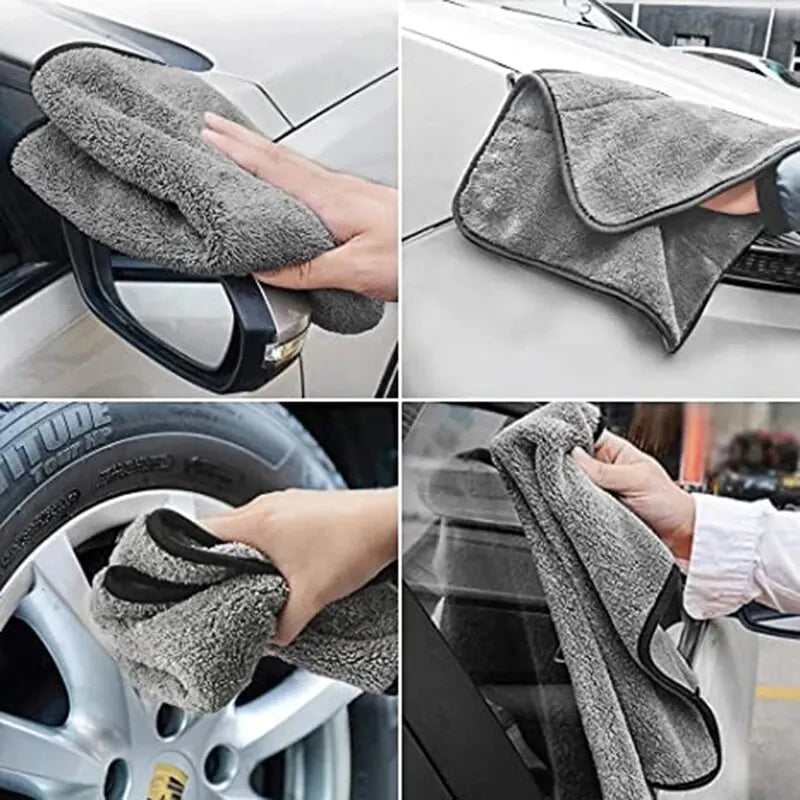 2pcs High-end Microfiber Towels Thickened Auto Detailing Water Drying Cloth Cleaning Tools Car Care Wash Accessories 40X40cm
